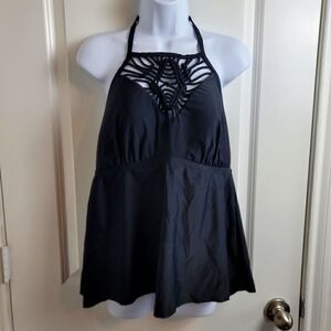 SWIMSUITS FOR ALL Halter Tankini Top